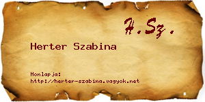 Herter Szabina névjegykártya
